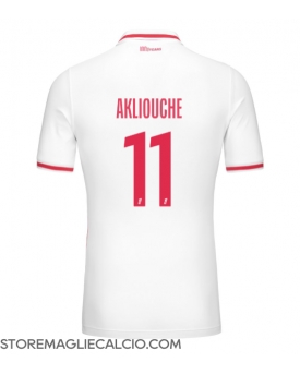 AS Monaco Maghnes Akliouche #11 Maglia Gara Casa Repliche 2024-25 Maniche Corte